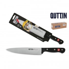 Coltello da Cucina Quttin SYBARITE Nero Argentato 20 cm (8 Unità)