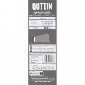 Coltello da Cucina Quttin SYBARITE Nero Argentato 20 cm (8 Unità)