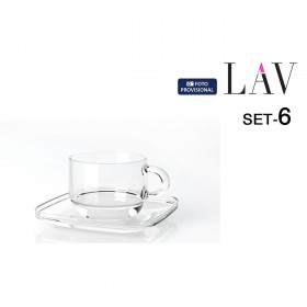 Set di 6 Tazze con Piatto LAV Cozy (6 Unità)
