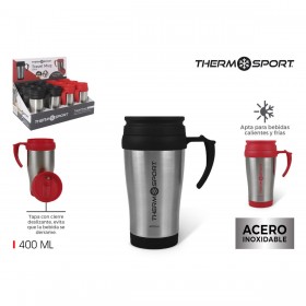 Tazza Thermos con Coperchio ThermoSport Travel Rosso 400 ml (12 Unità)