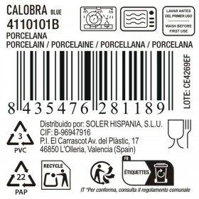 Piatto da pranzo La Mediterránea Calobra Azzurro (12 Unità)