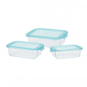Set di 3 scatole porta pranzo Excellent Houseware Cristallo