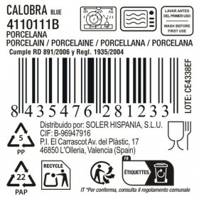Ciotola La Mediterránea Calobra Azzurro Ø 15,5 cm (24 Unità)