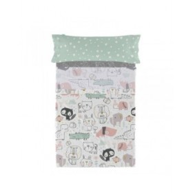 Set di Lenzuola HappyFriday Moshi Moshi Best buddies  Multicolore Singolo 2 Pezzi