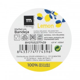 Vassoio per aperitivi La Mediterránea Limone 20 x 13 x 2 cm (24 Unità)