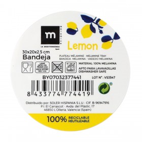 Vassoio per aperitivi La Mediterránea Limone 30 x 20 x 2,5 cm (12 Unità)