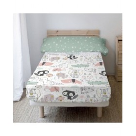 Set di Lenzuola HappyFriday Moshi Moshi Best buddies  Multicolore Singolo 2 Pezzi