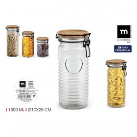 Barattolo di Vetro La Mediterránea ACACIA 1,3 L (12 Unità)