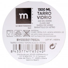 Barattolo di Vetro La Mediterránea ACACIA 1,3 L (12 Unità)