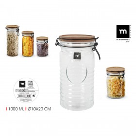 Barattolo di Vetro La Mediterránea ACACIA 1 L (12 Unità)