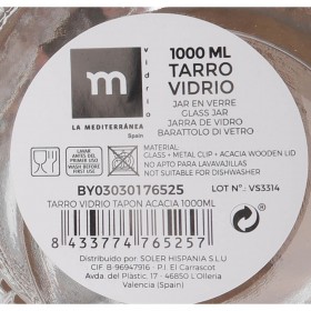 Barattolo di Vetro La Mediterránea ACACIA 1 L (12 Unità)