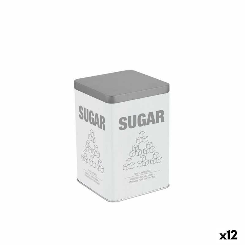 Barattolo in Metallo Quttin SUGAR (12 Unità)