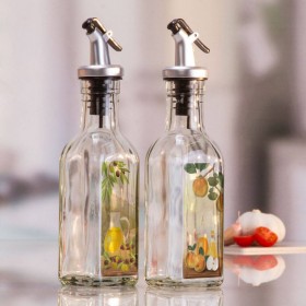 Set per Condire Anna Trasparente Argentato Vetro ABS 170 ml 5 x 5 x 20 cm 2 Pezzi (24 Unità)