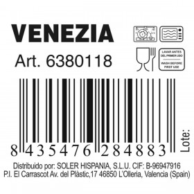 Piatto Fondo La Mediterránea Venezia Vetro Ø 18 cm (6 Unità)