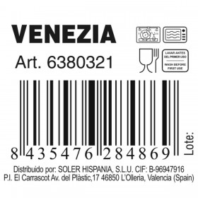 Piatto da pranzo La Mediterránea Venezia Vetro Ø 21 cm (6 Unità)