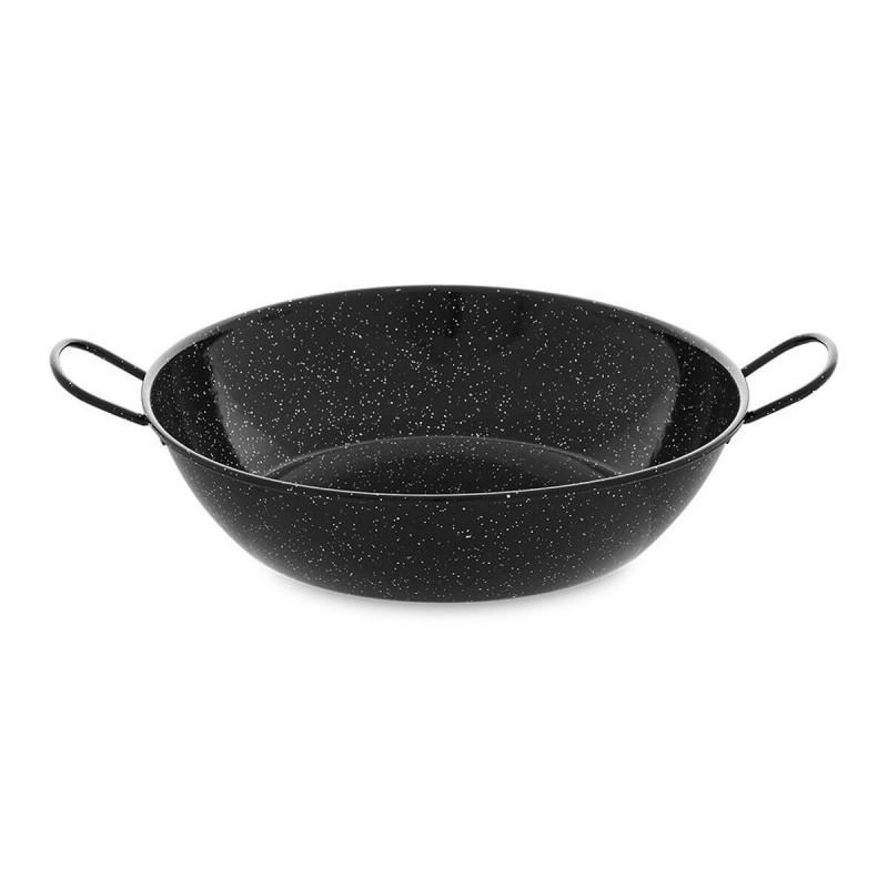 Padella Honda con Manici Vaello Nero Acciaio Smaltato (Ø 34 cm)