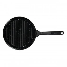 Griglia Vaello Rotonda Nero Acciaio Smaltato (Ø 24 cm)