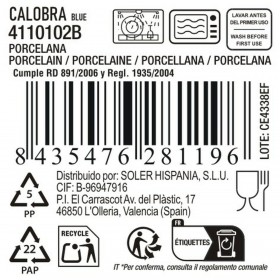 Piatto da Dolce La Mediterránea Calobra Azzurro (24 Unità)
