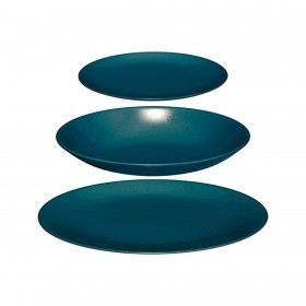 Servizio di Piatti Secret de Gourmet Azzurro Ceramica 18 Pezzi