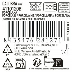 Teglia da Cucina La Mediterránea Calobra Azzurro 26,5 x 14 cm (24 Unità)