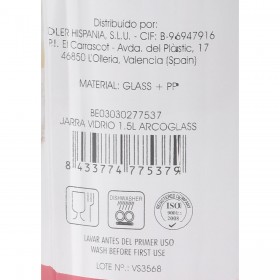Boccale con Coperchio e Dosatore Arcoglass Vetro 1,5 L (6 Unità)