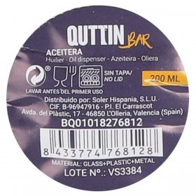 Oliera Quttin Trasparente Argentato Vetro 0,2 L 5 x 5 x 15 cm (24 Unità)