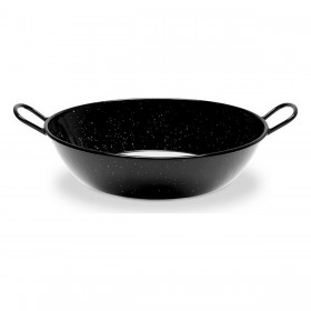Padella Honda con Manici Vaello Nero Acciaio Smaltato (Ø 28 cm)