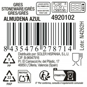 Piatto da pranzo La Mediterránea Almudena Azzurro (24 Unità)