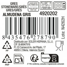 Piatto da pranzo La Mediterránea Almudena Grigio (24 Unità)