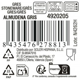 Ciotola La Mediterránea Almudena Grigio Ø 11 cm (48 Unità)