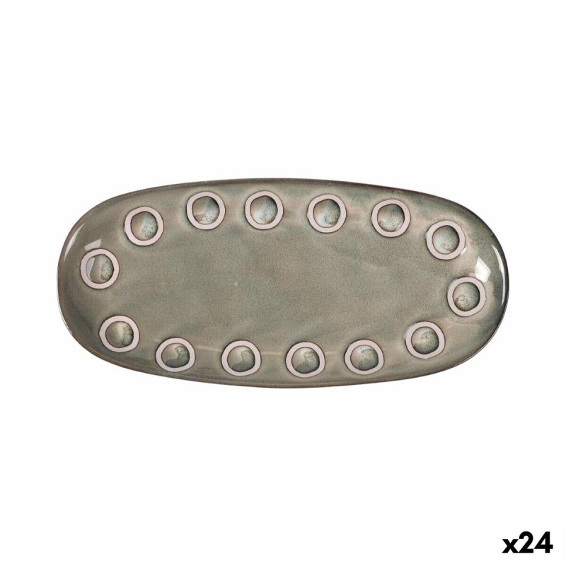 Teglia da Cucina La Mediterránea Almudena Grigio Ovale 25 x 12 x 2,2 cm (24 Unità)