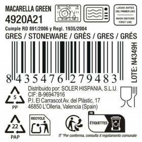 Teglia da Cucina La Mediterránea Macarella green Ovale 29 x 13,5 x 2,4 cm (24 Unità)