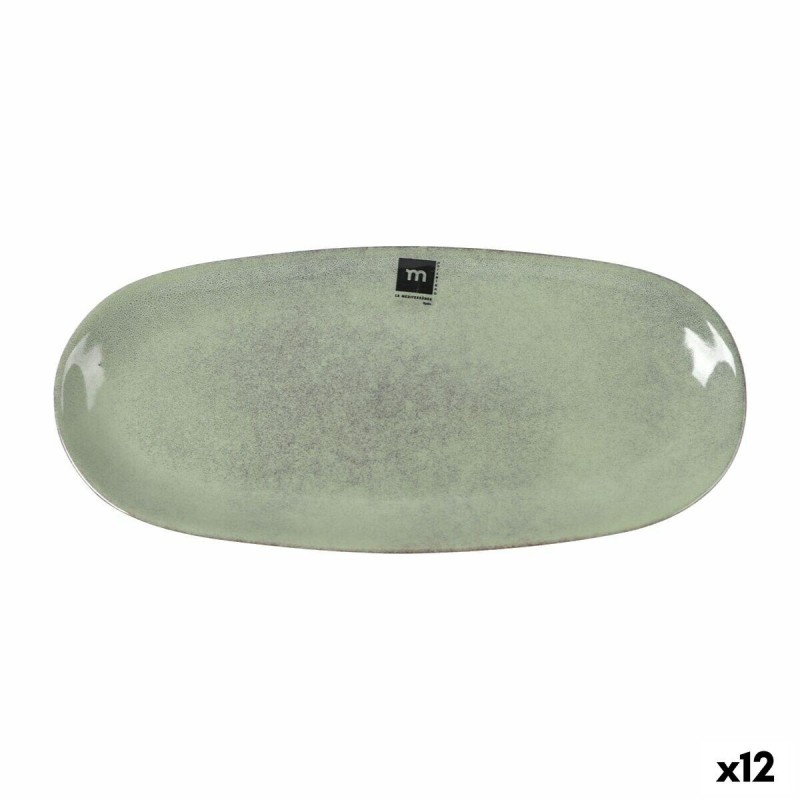 Teglia da Cucina La Mediterránea Macarella green Ovale 33 x 14,8 x 2,7 cm (12 Unità)