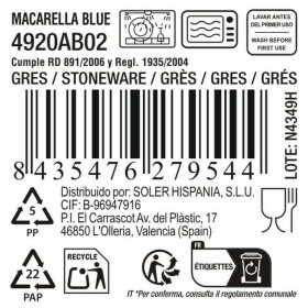 Piatto da pranzo La Mediterránea Macarella blue Ø 26,5 cm (12 Unità)