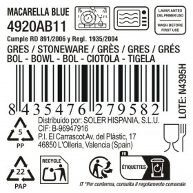 Ciotola La Mediterránea Macarella blue Ø 15,3 cm 900 ml (24 Unità)