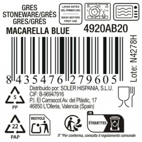 Teglia da Cucina La Mediterránea Macarella blue Ovale 25 x 12 x 2,2 cm (24 Unità)