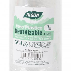Set di Bicchieri Algon Plastica 300 ml 7 Pezzi (24 Unità)