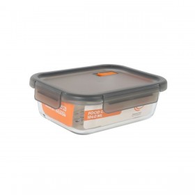 Porta pranzo Ermetico MasterChef Grigio Trasparente Rettangolare 1,04 L (6 Unità)