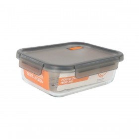 Porta pranzo Ermetico MasterChef Grigio Trasparente Rettangolare 1,5 L (6 Unità)