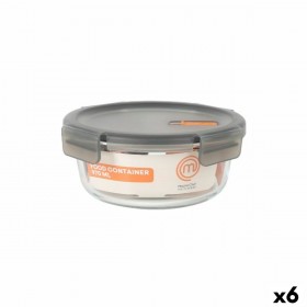 Porta pranzo Ermetico MasterChef Grigio Trasparente Rotonda 970 ml (6 Unità)