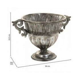 Vaso Alexandra House Living Argentato Ferro 24 x 22 x 36 cm