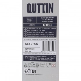 Set di Coltelli da Cucina con Supporto Quttin Nero Nero 7 Pezzi (2 Unità)