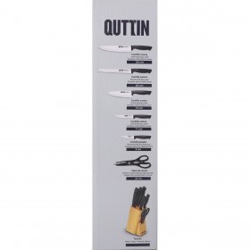 Set di Coltelli da Cucina con Supporto Quttin Nero Nero 7 Pezzi (2 Unità)