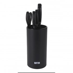 Set di Coltelli da Cucina con Supporto Quttin Nero 5 Pezzi (2 Unità)