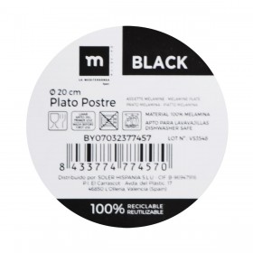 Piatto da Dolce La Mediterránea Nero 20 cm (24 Unità)