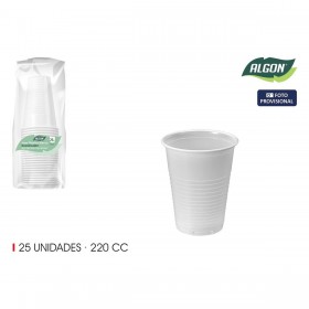 Set di Bicchieri Algon Bianco 220 ml 25 Pezzi (24 Unità)