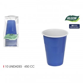 Set di Bicchieri Algon Azzurro 450 ml 10 Pezzi (18 Unità)