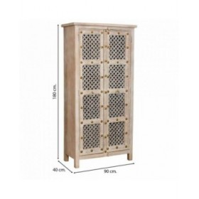 Armadio Alexandra House Living Bianco Legno di mango 40 x 180 x 90 cm
