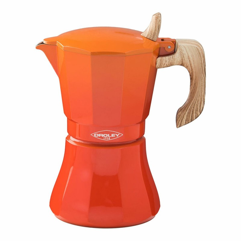 Caffettiera Italiana Oroley Petra Arancio Alluminio 6 Tazze