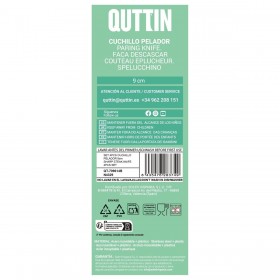 Set di Coltelli per Pelare Quttin Basic Nero Argentato Acciaio inossidabile 9 cm 4 Pezzi (18 Unità)
